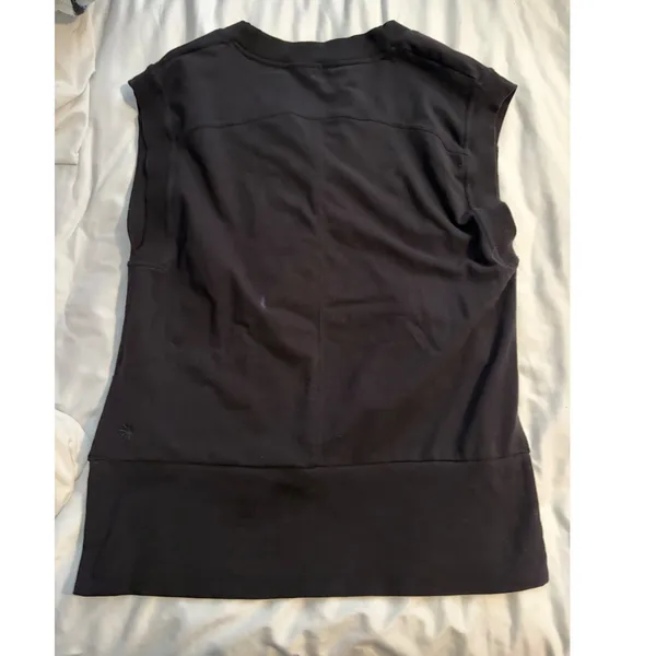 Athleta Coaster Luxe V-Neck Sweatshirt Vest Black‎ Sleeveless Pullover Small - Image 6