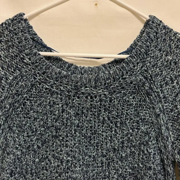 Free People Marled Blue Sahara Star Crew Neck Long Sleeve Sweater Size‎ XS - Image 3