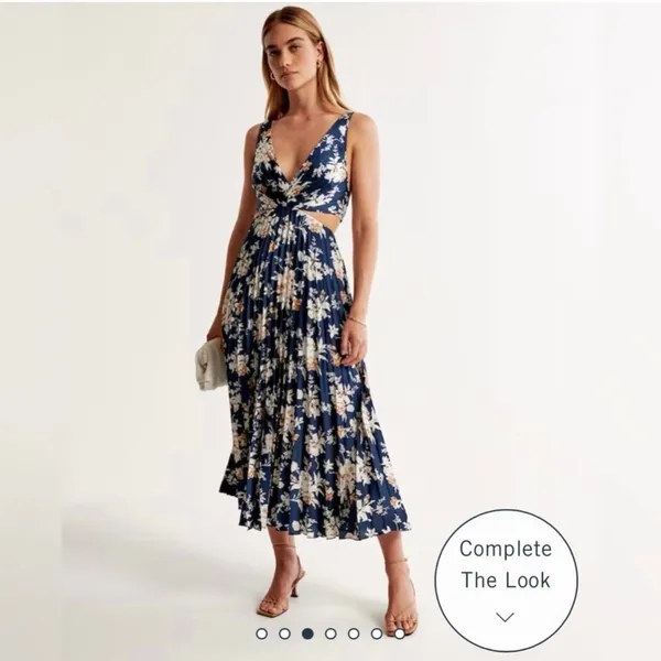 ABERCROMBIE & FITCH Floral Maxi Dress — Navy Blue Floral | S - Image 3