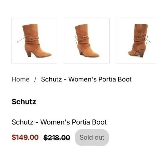Schutz Portia Suede Ankle Boots Honey Peach Tan Leather‎ Wrap Straps Size 6B - Image 2