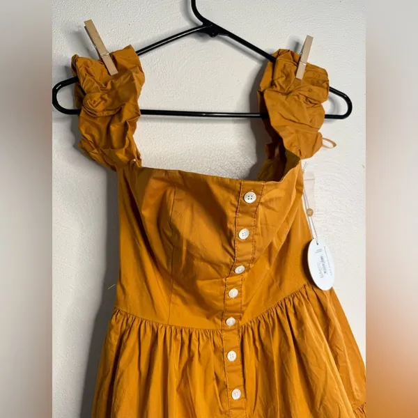 NWT Staud Mini Off The Shoulder Elio Dress In Honey - Image 5