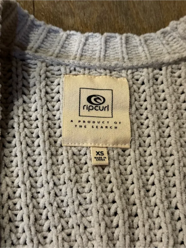 Rip Curl Safari Sun Open Front Cardigan Oversized Off White Size XS - Image 3
