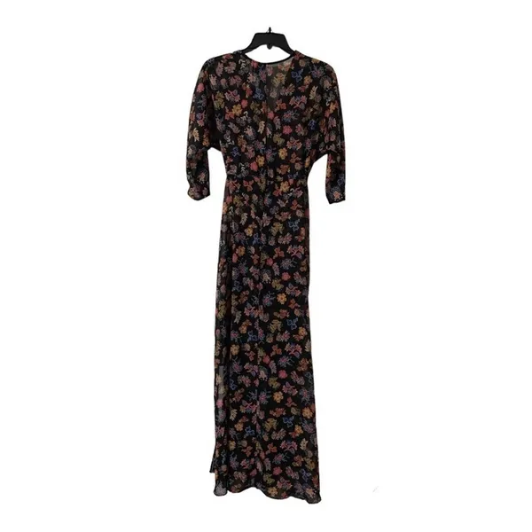 Anthropologie HD in Paris Varina Dress Black Floral Maxi Dress Size 0 - Image 5