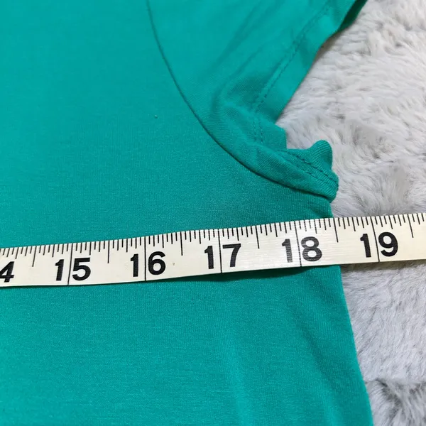 Premise Studio Teal Women's Top with satin neckline - Image 3