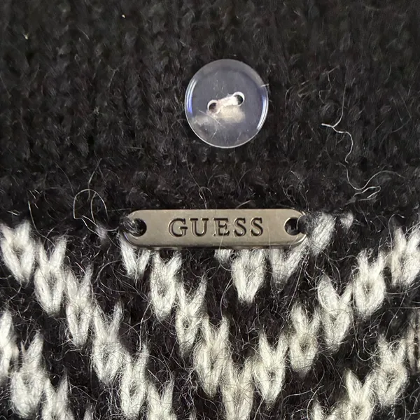Guess Black & White Women's Faux-Fur Collar Jacket Vest S - Image 13