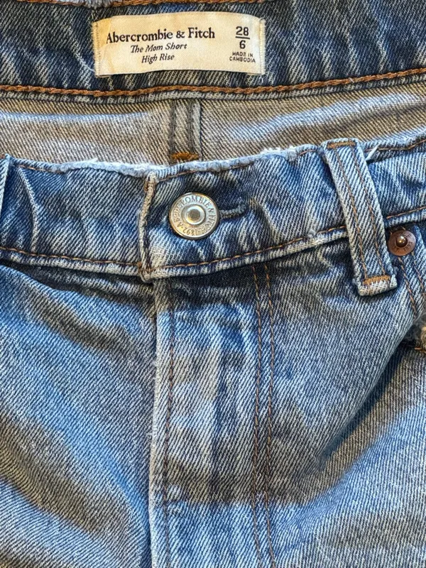 Abercrombie & Fitch Frayed Blue Denim Cutoff Shorts - Image 3