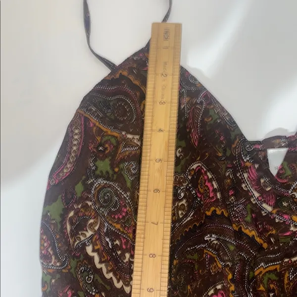 Newport News s‎ Vibrant Boho babydoll Paisley Y2k Spaghetti Strap Top size 16 - Image 3
