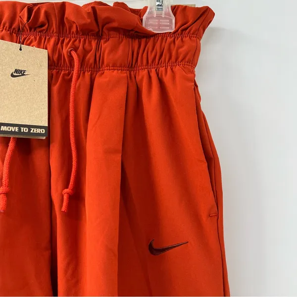 Nike Sportswear Paperbag Shorts Womens XS Orange High Rise Loose Fit NWT - Image 2