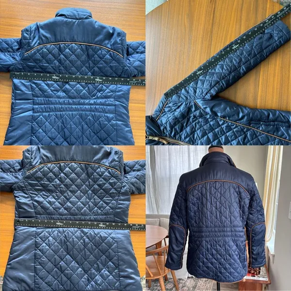 Rafaella Weekend Equestrian‎ Style Navy Diamond Quilted Jacket Petite Medium PM - Image 5