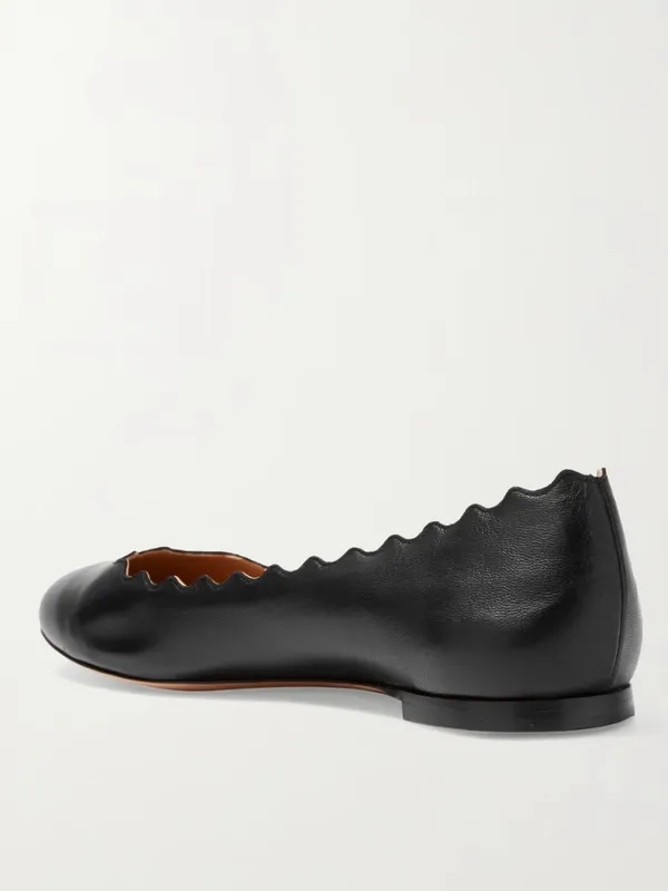 NWT CHLOÉ Lauren scalloped leather ballet flats 37.5 - Image 3