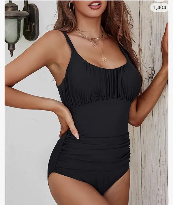 One Piece Swimsuit for Women Tummy Control Bathing Suits Ruched Swimwear - Image 3