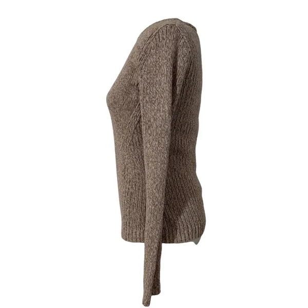 Vintage 90s‎ Guide Series Women Small Tan Speckled Knit Cotton Sweater Classic - Image 2