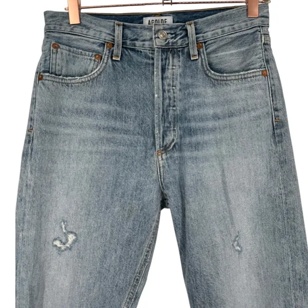 AGOLDE Women's Jamie High Rise Classic Jeans Resolution Wash Size‎ 26 Distressed - Image 5