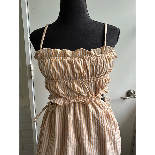 Sabo Lucy Smocked Cutout Mini Dress XS Size 2 boho beach coastal festival - Image 3