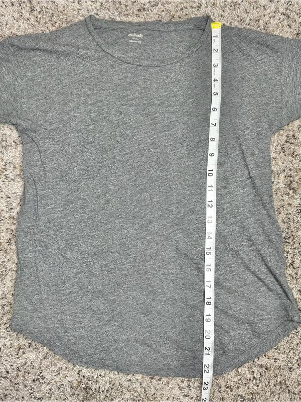 Madewell Whisper Cotton Crewneck Tee Small S Grey Heather Short Sleeve C0984 - Image 7