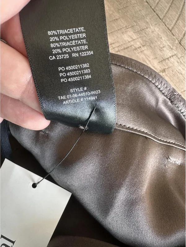Babaton Aritzia Becket Satin Wide Leg Trouser Pants Soot Brown Women’s size 10 - Image 9