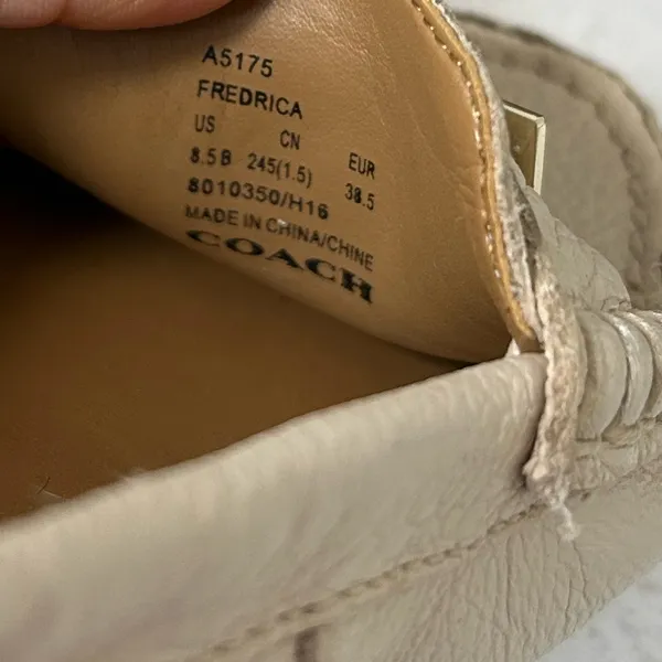 Coach Beige Leather Women’s Slip-Ons - Image 6