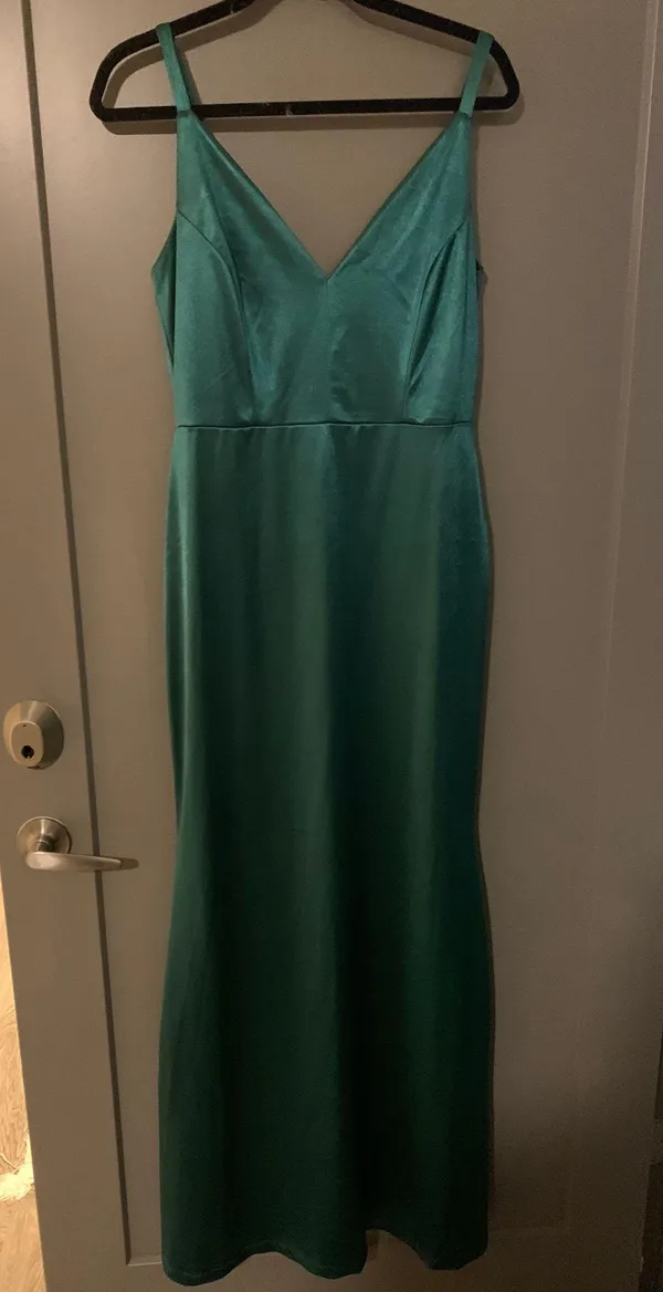 Lulus Melora Emerald Green Satin Sleeveless Maxi Dress - Image 2