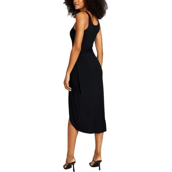 And Now This Womens Sleeveless Knit Side-Tie Tulip Midi Dress Black S - Image 6
