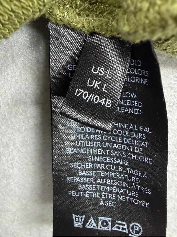 Maeve Anthropologie Olive Green Organic Cotton Raw Hem Crop Sweatshirt L - Image 6