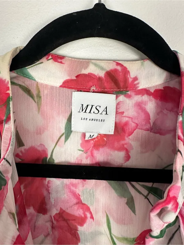 Misa Los Angeles Floral Ruffle Ilona Midi Dress Women’s Sz M - Image 4