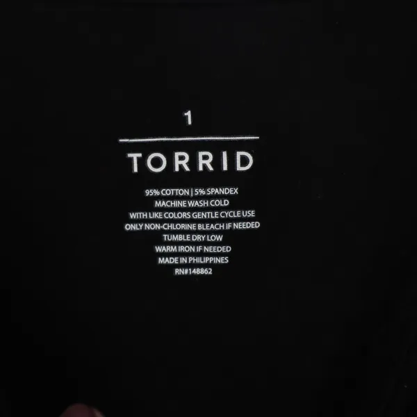 Torrid Womens Black Cotton Cami Bodysuit Plus Size 1 Adjustable Straps Snap Base - Image 2