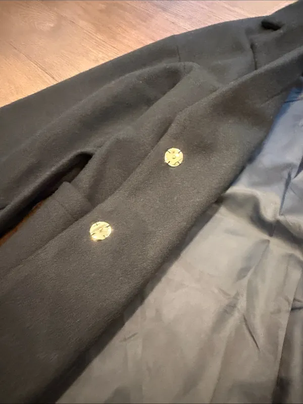 Fore Black Trench Coat in Black Size Medium - C11-678 - Image 9