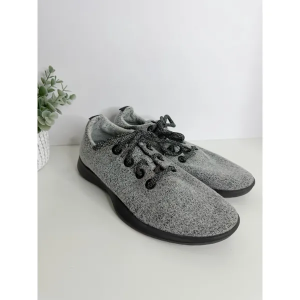 Allbirds Women's Wool Runner Gray Black Merino Wool Sneakers Size 8 Normcore - Image 2