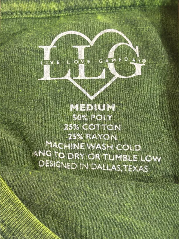 LLG Graphic Green Tee Shirt Size M - Image 3