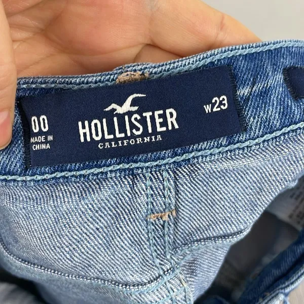 Y2K Hollister Denim Distressed Mini Skirt Jean size 00 - Image 7