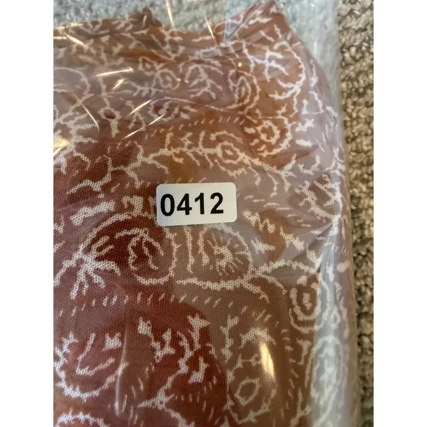 Mikarose Rust Paisley Ruffle V-Neck Smocked Maxi Dress XXL MDFP23619 - Image 8