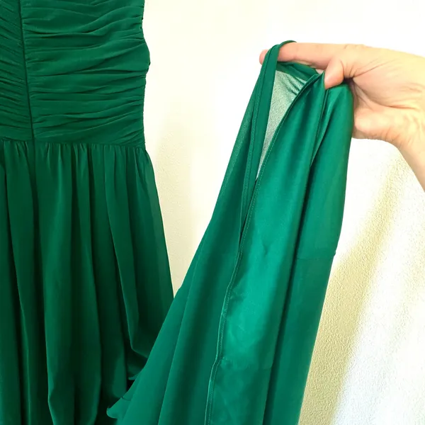 NWT Vera Wang Green Pleated Maxi Dress Gown Size 4 Regency Fairy Wedding FLAWED - Image 9