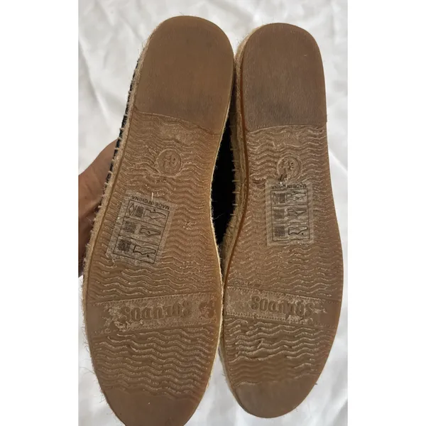 Soludos Cheers Champagne Bottle Espadrille Flats Black Beaded Slip On 6.5 - Image 9