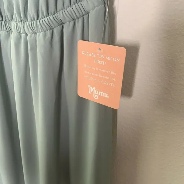 Show me your MuMu split Maxi dress SMALL sage sleeveless Bridesmaid prom - Image 8