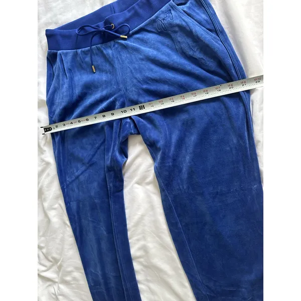 Juicy Couture Velour Pants Jogger Royal Blue Women's Large Y2k Athleisure Sport - Image 8