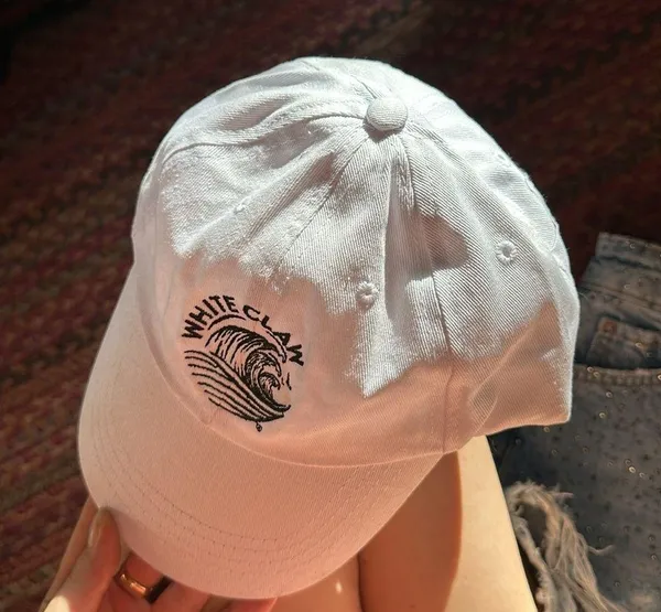 White Claw Seltzer Liquor Bar Alcohol White Dad Hat - Image 3