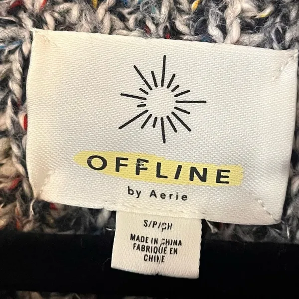 Offline By Aerie Multi Color Marled Knit Quarter Zip Pullover Size Small‎ - Image 7