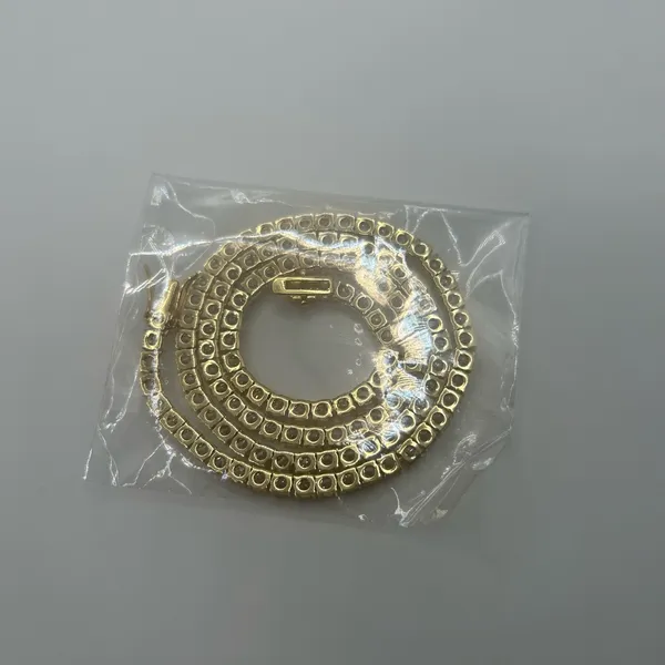 Moissanite Tennis Chain ICED Out Necklace 4mm Hip Hop VVS1 New Gold No Pass 20” - Image 3
