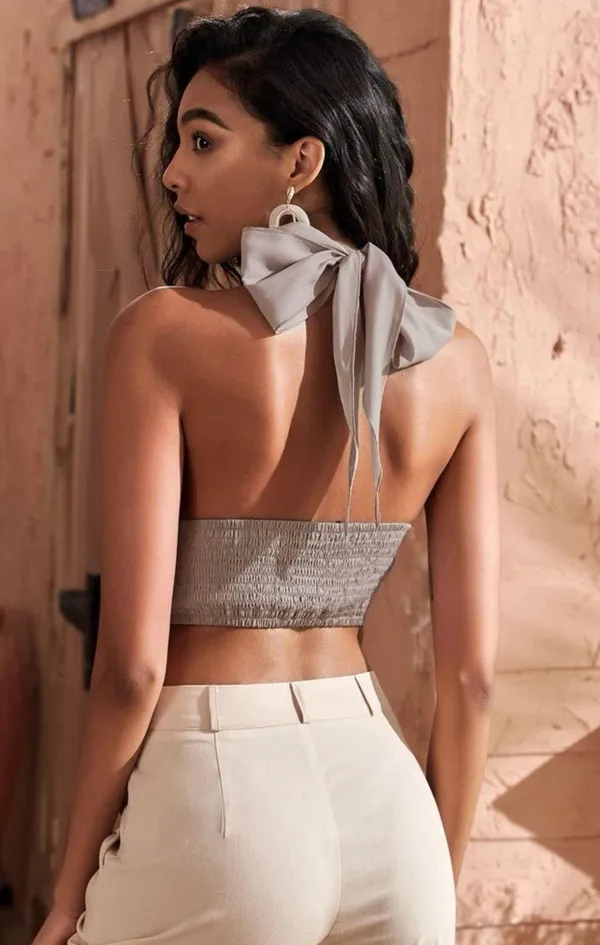 Halter Neck Plunging Top - Image 2