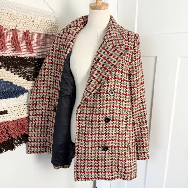 & Other Stories Houndstooth Coat Sz 8 - Image 10