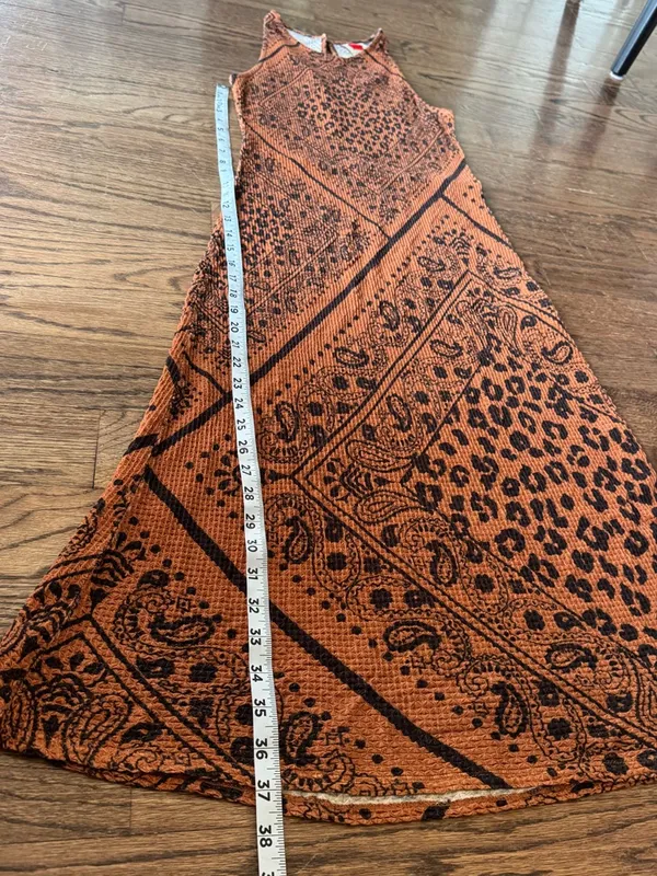 Anthropologie Farm Rio Bodycon Slip Sleeveless Midi Dress Brown Leopard Banana S - Image 5
