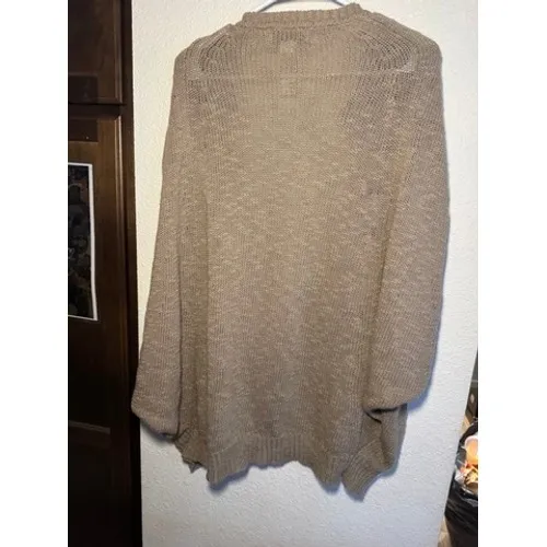 BCBGMAXAZRIA Runway Tan Knit Oversized Long Cardigan Crystal Button‎ Sweater XXS - Image 5