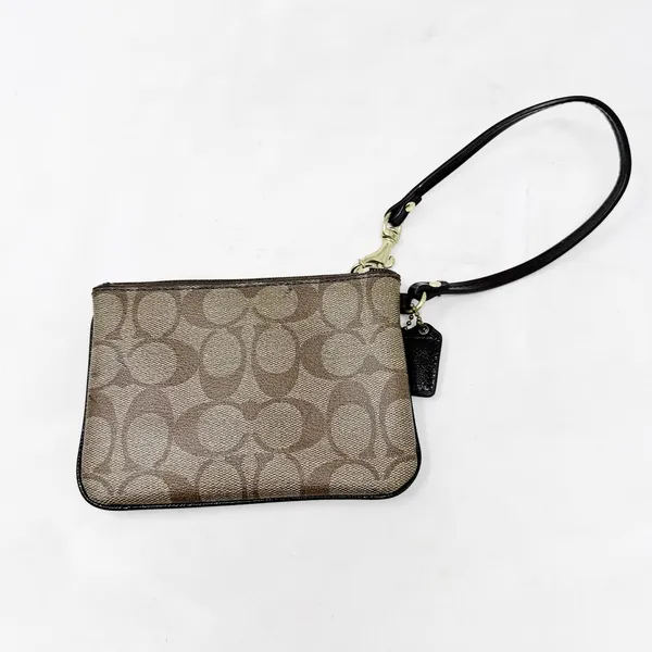[Coach] Signature C Peyton Coated Canvas Wristlet Brown FLAWS - READ DESCRIPTION - Image 2