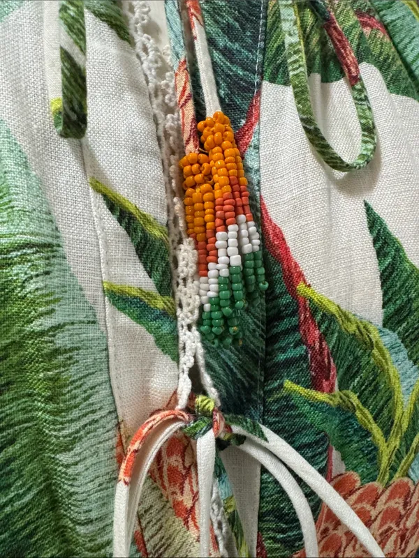 Farm Rio Tropical Pineapple Print Women’s Jumpsuit in Green & Cream S-S - Image 10