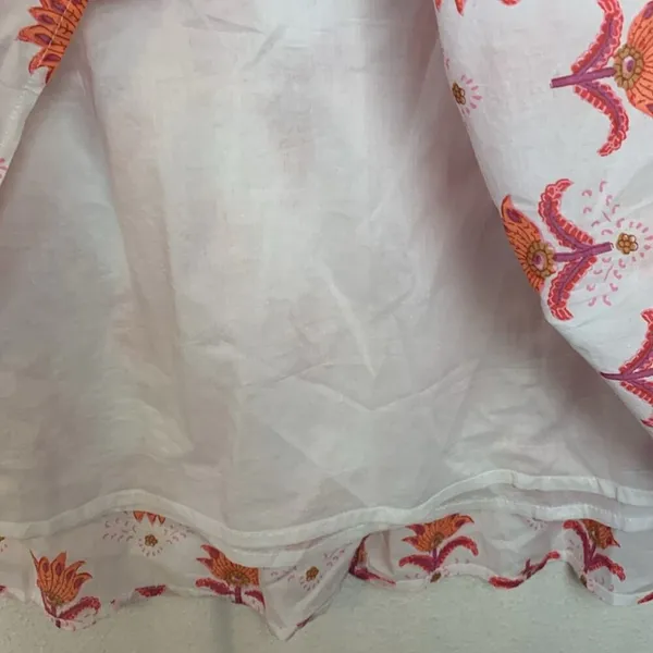 J Crew womens size 8 medium midi skirt faux wrap white orange pink pattern demur - Image 6