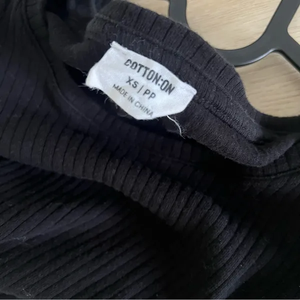 Cotton On Black Ribbed Midi Dress Size XS - Image 6