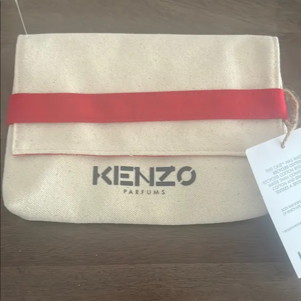 Kenzo Parfums Cream Pouch with Red Stripe NWT - Image 2