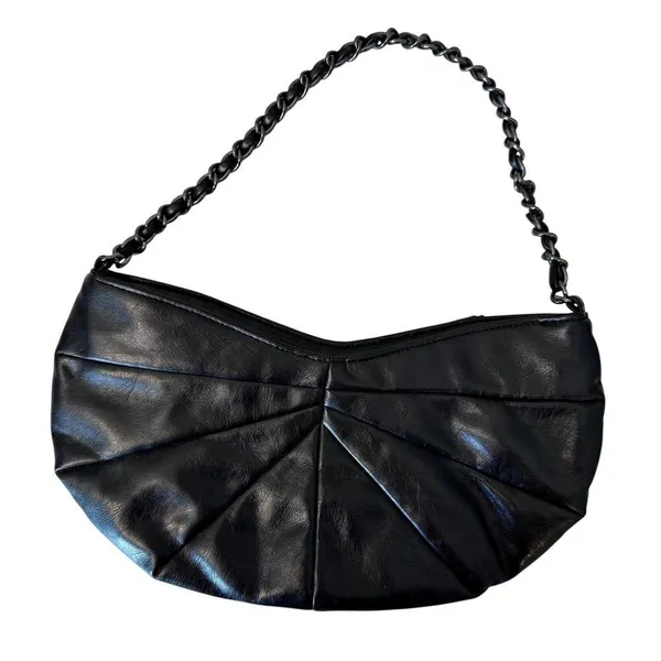 Old Navy Vintage Black Crescent Shoulder Bag Purse Women's - Image 2