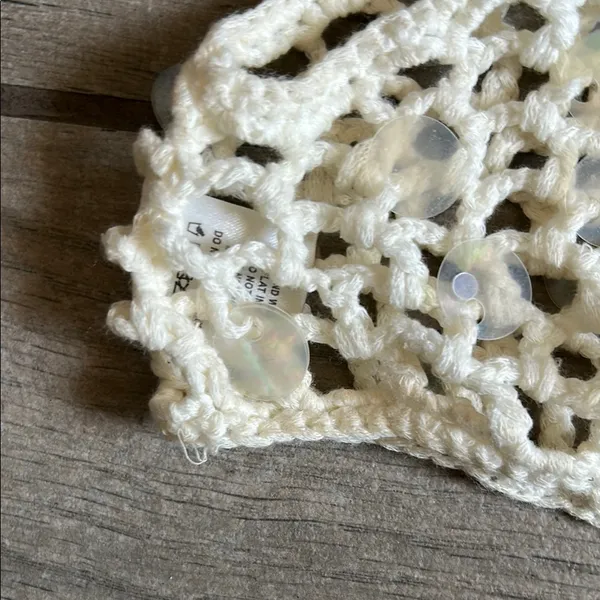 White Fox Boutique Cream Crochet Crop Top - Image 6