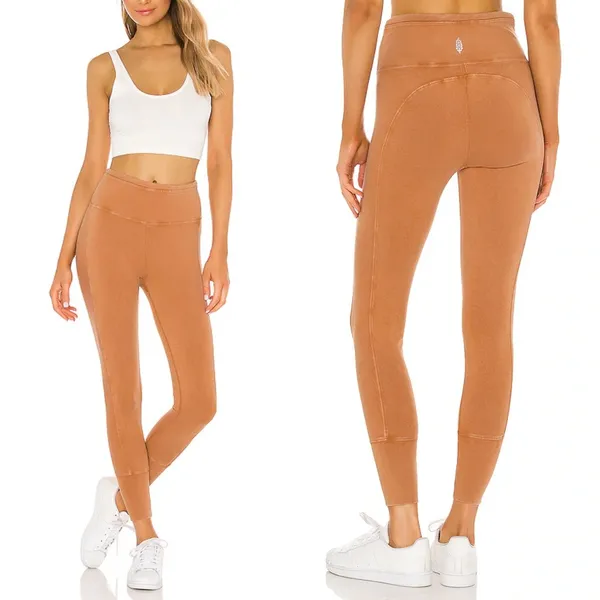Free People Movement |‎ Hot Shot Ribbed Lounge Leggings in Toasted Coconut | Med - Image 2